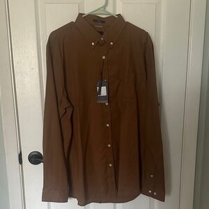 NWT-Ben Sherman Men's Brown Button-Down Shirt XL